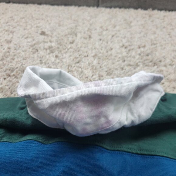 VTG John Ashford Rugby Polo Shirt XL Striped Collar Boat Outdoor Preppy 90s - Picture 8 of 10